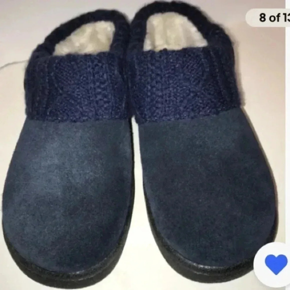 Clark’s woman’s Willowdean navy blue suede upper leather Size 6M slippers shoe - Picture 8 of 12